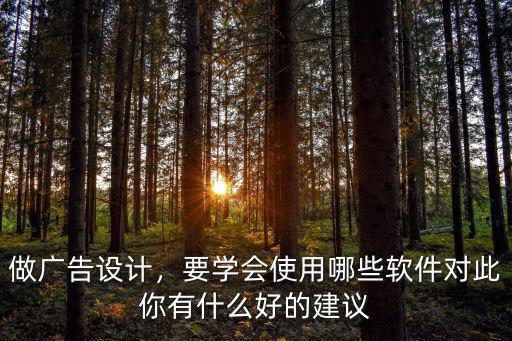做广告设计，要学会使用哪些软件对此你有什么好的建议