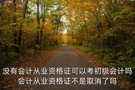 没有会计从业资格证可以考初级会计吗会计从业资格证不是取消了吗