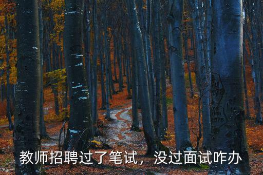 教师证笔试过了面试没过怎么办,教师招聘过了笔试