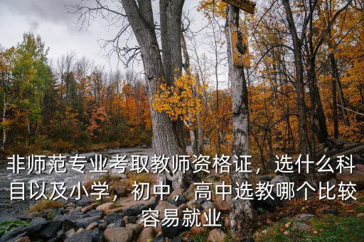教师资格证考试考试科目怎么选,非师范专业考取教师资格证