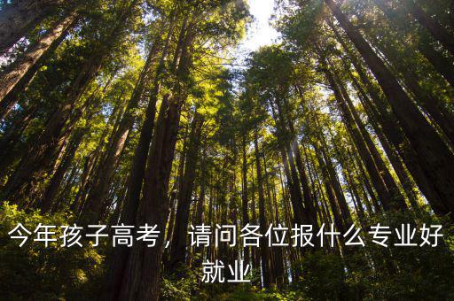 今年孩子高考，请问各位报什么专业好就业