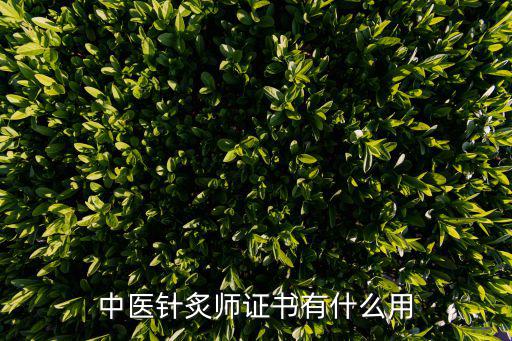 中医证书有什么用,中医执业医师资格证有什么用