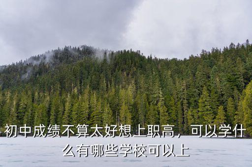 初中成绩不算太好想上职高，可以学什么有哪些学校可以上