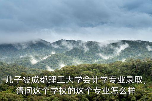 儿子被成都理工大学会计学专业录取，请问这个学校的这个专业怎么样
