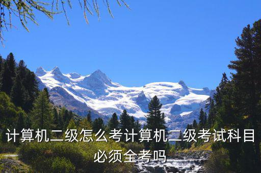 计算机二级怎么考计算机二级考试科目必须全考吗