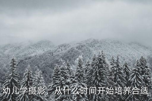 幼儿学摄影，从什么时间开始培养合适
