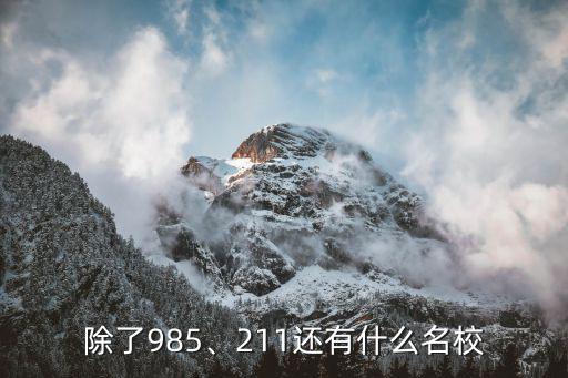 除了985、211还有什么名校