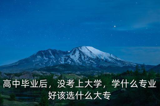 高中毕业后，没考上大学，学什么专业好该选什么大专