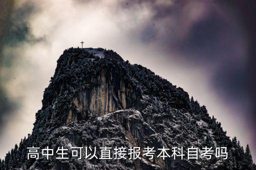 高中生可以直接报考本科自考吗