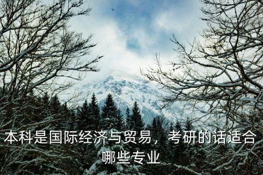 本科是国际经济与贸易，考研的话适合哪些专业