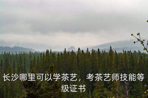 长沙哪里可以学茶艺，考茶艺师技能等级证书