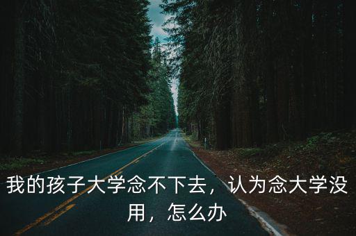 我的孩子大学念不下去，认为念大学没用，怎么办
