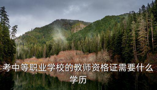 考中等职业学校的教师资格证需要什么学历