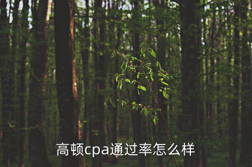 高顿cpa通过率怎么样