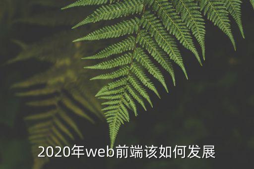 2020年web前端该如何发展
