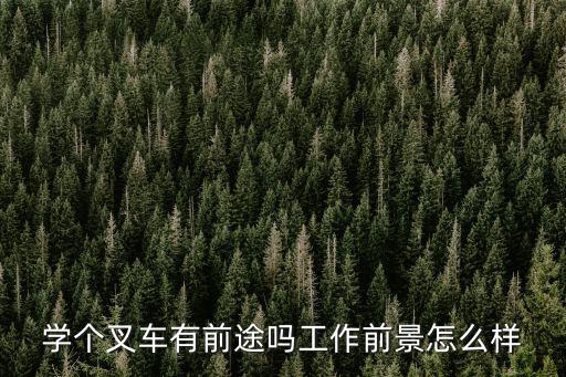 学个叉车有前途吗工作前景怎么样
