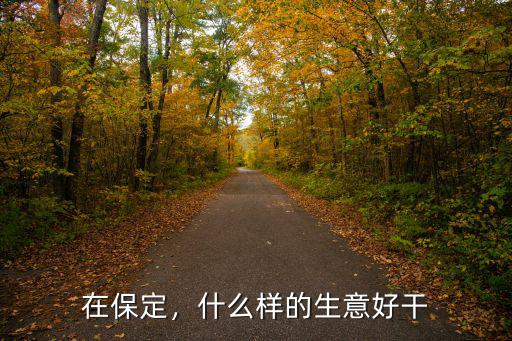在保定，什么样的生意好干
