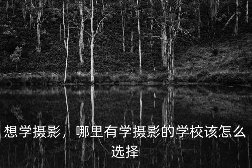 学摄影去哪里的学校,哪里有学摄影的学校