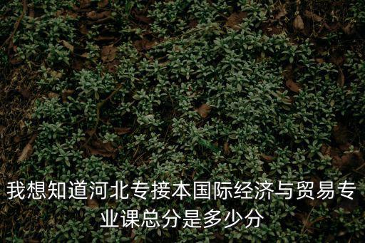我想知道河北专接本国际经济与贸易专业课总分是多少分