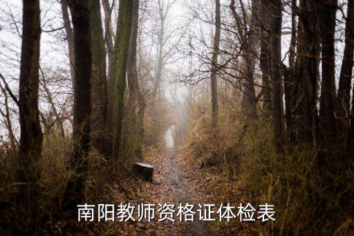 南阳教师资格证体检表
