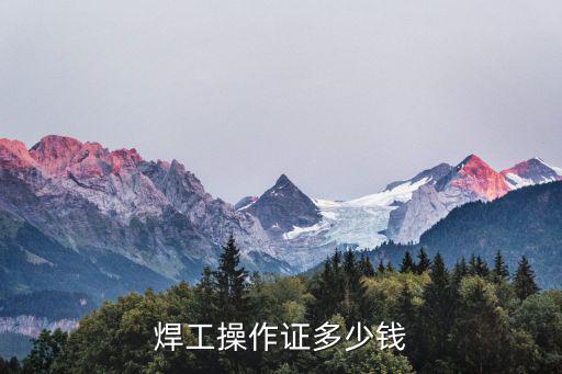 焊工操作证多少钱