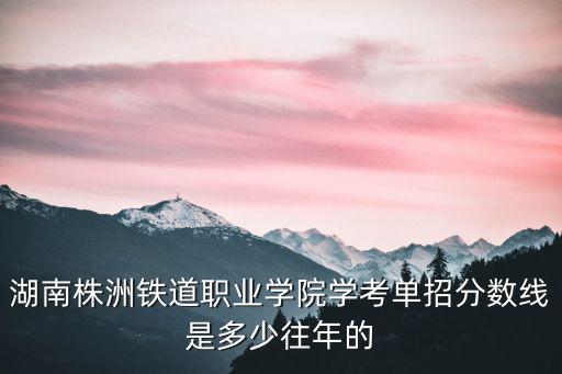 湖南株洲铁道职业学院学考单招分数线是多少往年的