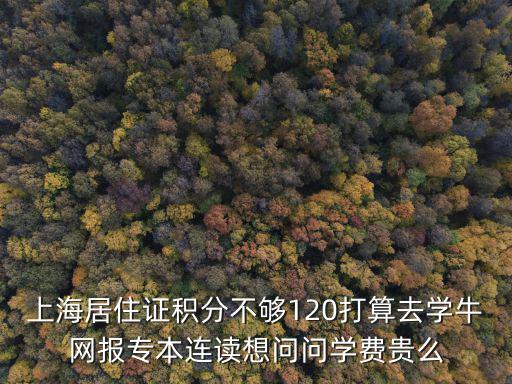上海居住证积分不够120打算去学牛网报专本连读想问问学费贵么