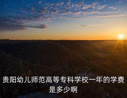 贵阳幼儿师范高等专科学校一年的学费是多少啊
