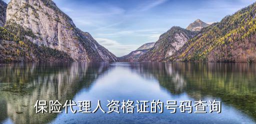 保险从业资格证查电话是多少，保险代理人资格证的号码查询