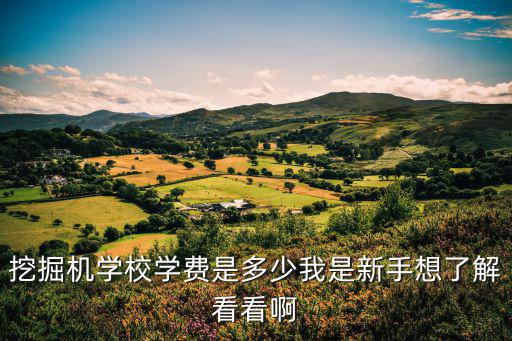 挖掘机学校学费是多少我是新手想了解看看啊