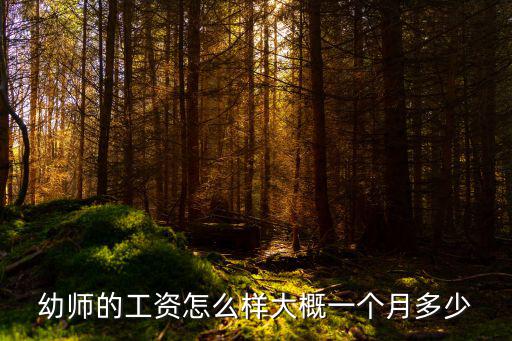 幼师的工资怎么样大概一个月多少