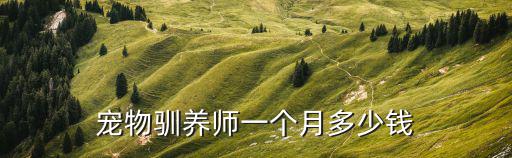 宠物驯养师一个月多少钱