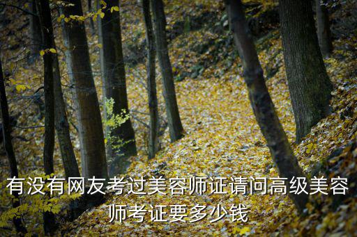 考高级美容师要多少钱，请问考美容师证要多少钱