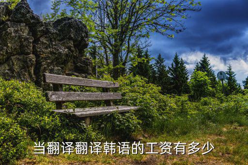 当翻译翻译韩语的工资有多少