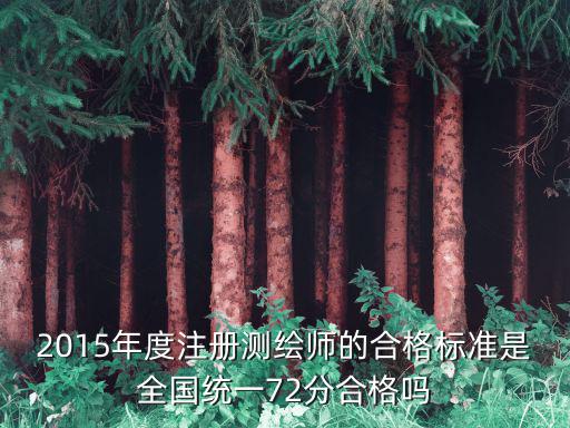 2015年度注册测绘师的合格标准是全国统一72分合格吗