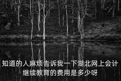 湖北会计继续教育多少钱，知道的人麻烦告诉我一下湖北网上会计继续教育的费用是多少呀