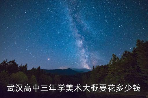 武汉高中三年学美术大概要花多少钱