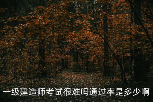 一级建造师考试很难吗通过率是多少啊