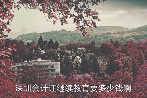 深圳会计证继续教育要多少钱啊