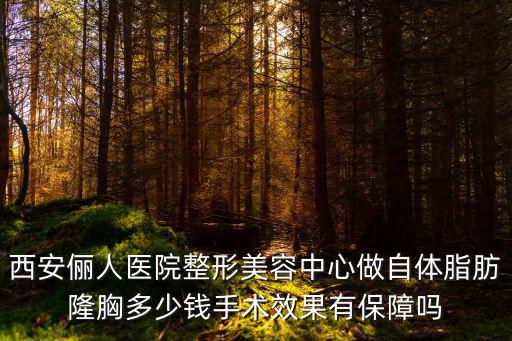 西安俪人医院整形美容中心做自体脂肪隆胸多少钱手术效果有保障吗