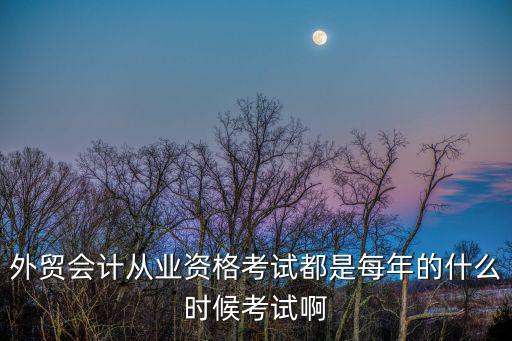 外贸会计从业资格考试都是每年的什么时候考试啊