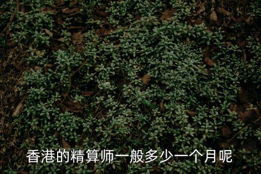 香港的精算师一般多少一个月呢
