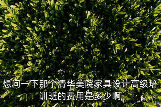想问一下那个清华美院家具设计高级培训班的费用是多少啊