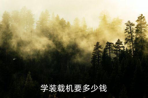 学装载机要多少钱