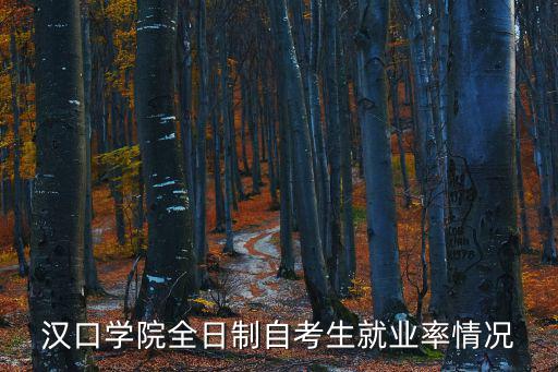 汉口学院全日制自考生就业率情况