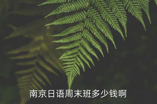 南京日语周末班多少钱啊