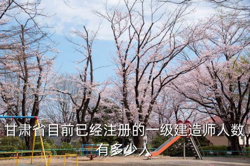 甘肃省目前已经注册的一级建造师人数有多少人
