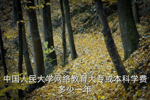 中国人民大学网络教育大专或本科学费多少一年