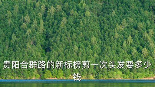 贵阳合群路的新标榜剪一次头发要多少钱