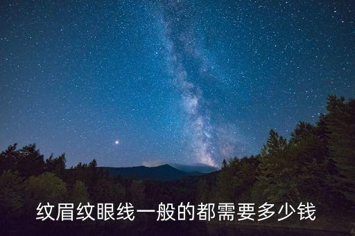 纹眉纹眼线一般的都需要多少钱